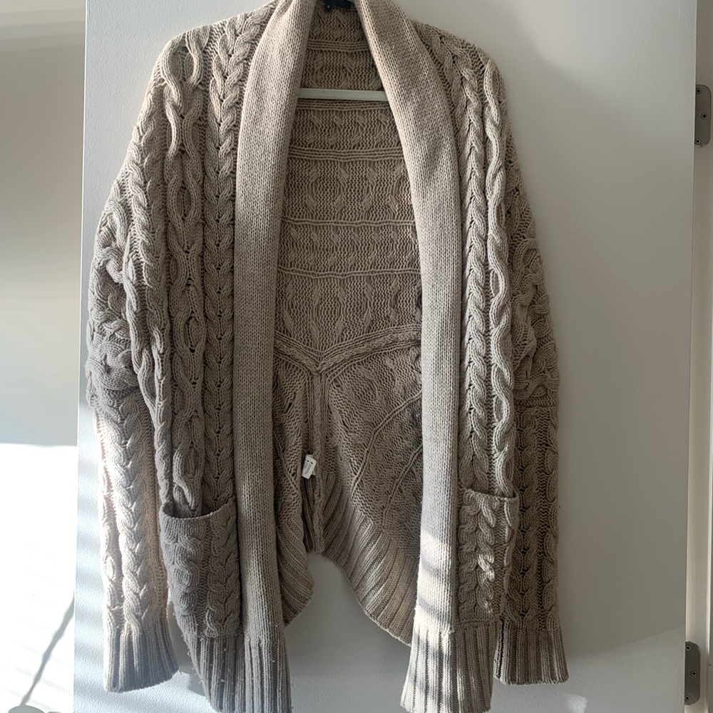 Vince cocoon cable knit cardigan S taupe